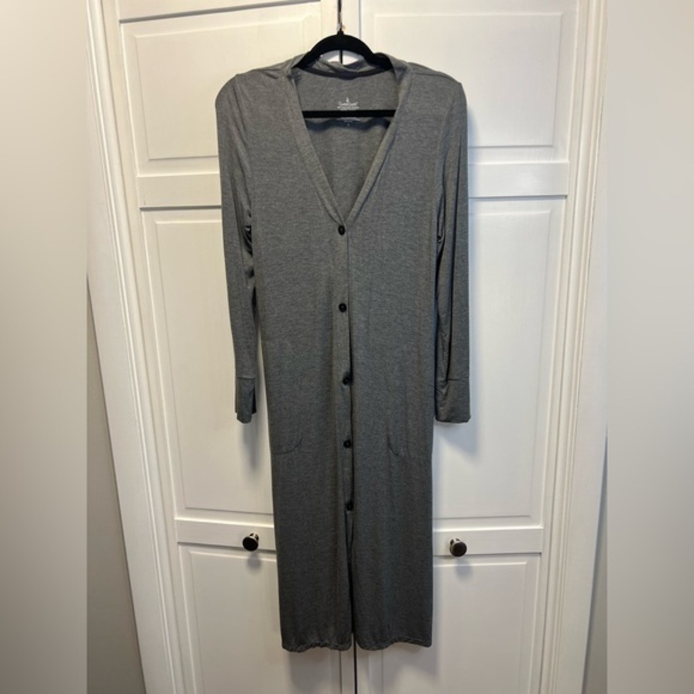 Cuddl Duds Maxi Duster/ Cardigan Size Women's Small Color Gray